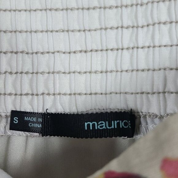 Maurices Tan Floral A-Line Mini Skirt with Pockets Size Small 4/6 Lined - Picture 2 of 8